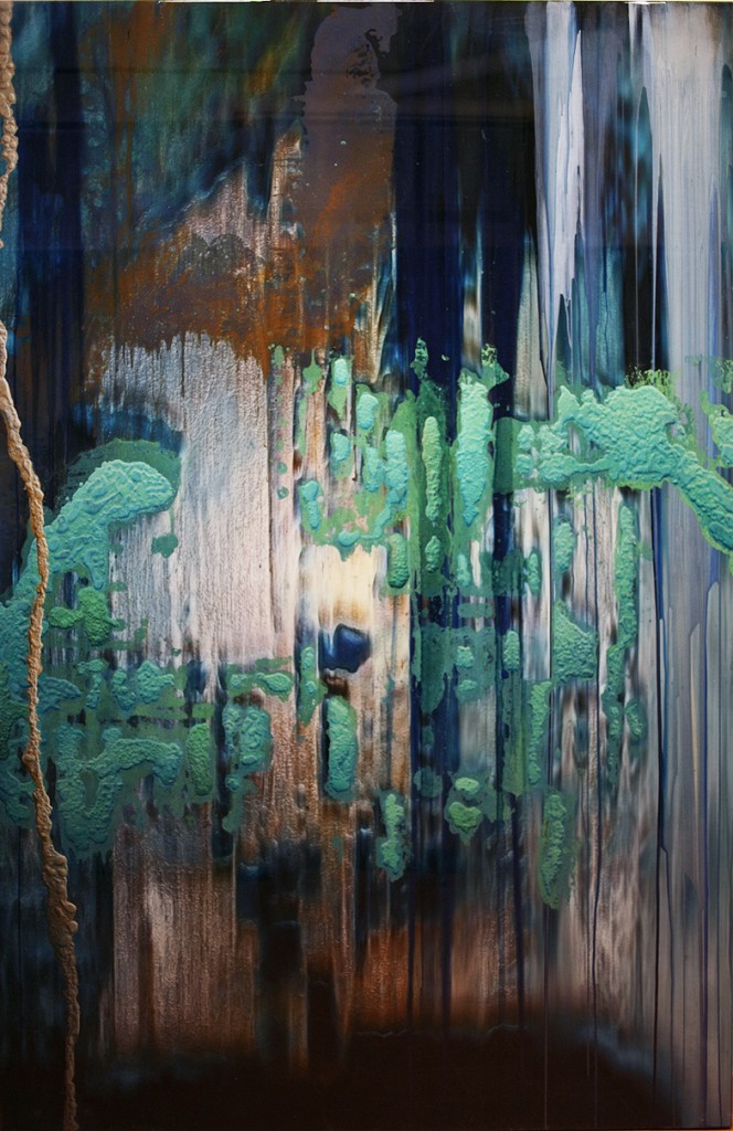 Darío Urzay. Serie Phaistos. Técnica mixta sobre madera de 2011 con un tamaño de 273 x 180 cm.