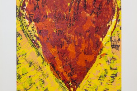 Untitled (Little Heart), 2001 Xilografía iluminada a mano 58.4 x 44.5 cm. 18 ejemplares